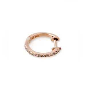 Jacquie Aiche Fine Jewelry Pave Diamond Mini Hoop Earring $530 Rose Gold New!